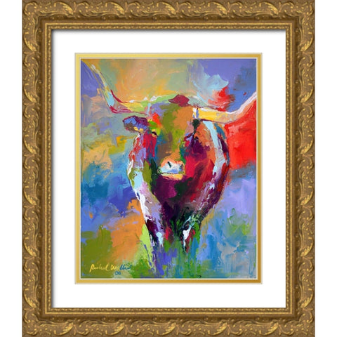 Longhorn Gold Ornate Wood Framed Art Print with Double Matting by Wallich, Richard