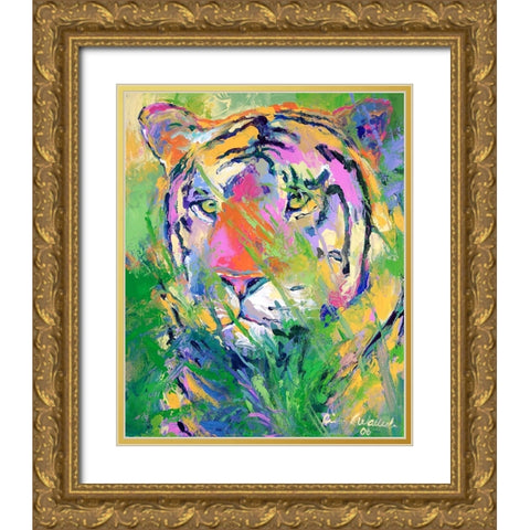 Tiger 2 Gold Ornate Wood Framed Art Print with Double Matting by Wallich, Richard