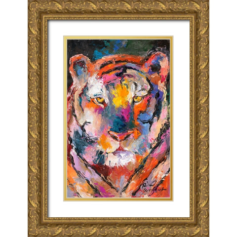 Tiger 1 Gold Ornate Wood Framed Art Print with Double Matting by Wallich, Richard