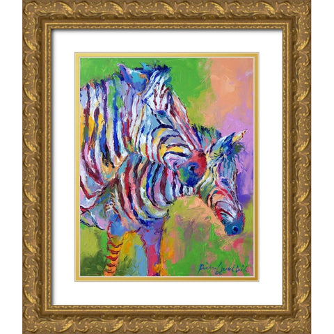 Zebra Gold Ornate Wood Framed Art Print with Double Matting by Wallich, Richard