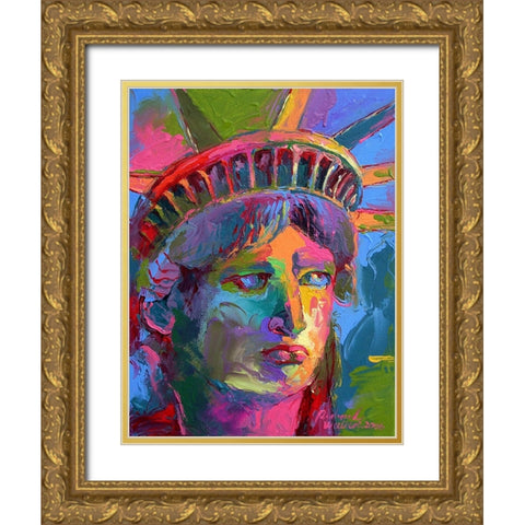 Lady Liberty 2 Gold Ornate Wood Framed Art Print with Double Matting by Wallich, Richard