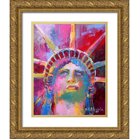 Liberty 3 Gold Ornate Wood Framed Art Print with Double Matting by Wallich, Richard