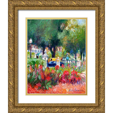 Boston 5 Gold Ornate Wood Framed Art Print with Double Matting by Wallich, Richard