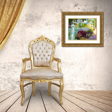 Flowers 3 Gold Ornate Wood Framed Art Print with Double Matting by Wallich, Richard