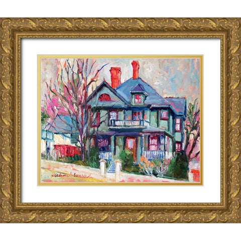 Green House Gold Ornate Wood Framed Art Print with Double Matting by Wallich, Richard