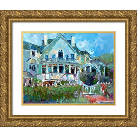 Mansion 2 Gold Ornate Wood Framed Art Print with Double Matting by Wallich, Richard