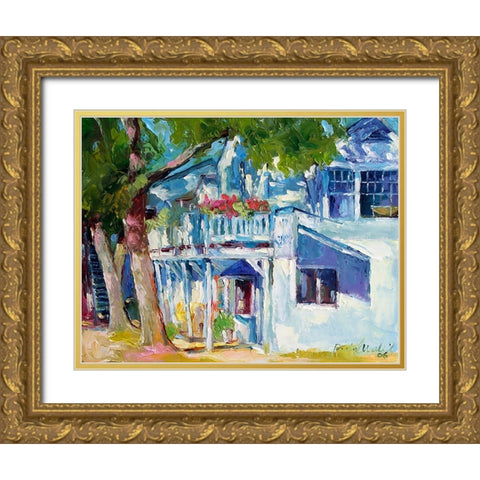 White House Gold Ornate Wood Framed Art Print with Double Matting by Wallich, Richard