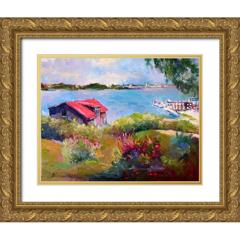 Reservoir Gold Ornate Wood Framed Art Print with Double Matting by Wallich, Richard
