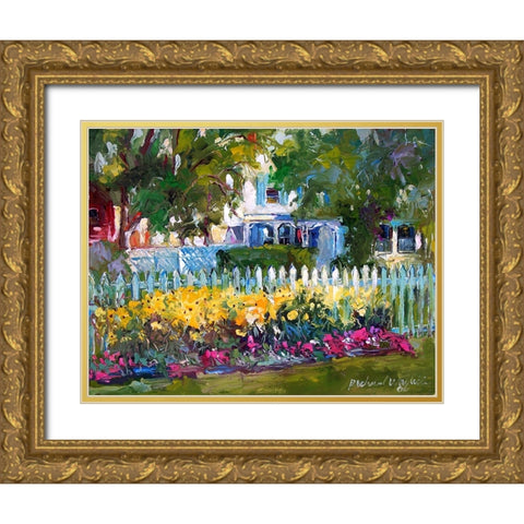 Flower Garden Gold Ornate Wood Framed Art Print with Double Matting by Wallich, Richard