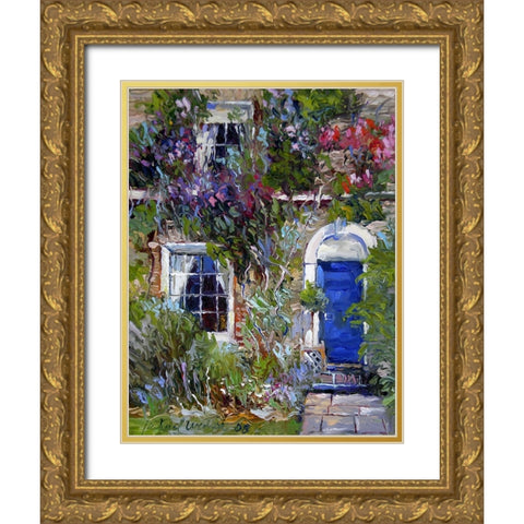 Blue Gold Ornate Wood Framed Art Print with Double Matting by Wallich, Richard