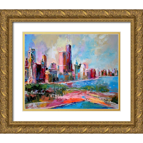 Cityscape Gold Ornate Wood Framed Art Print with Double Matting by Wallich, Richard