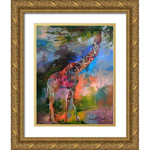 Giraffe Gold Ornate Wood Framed Art Print with Double Matting by Wallich, Richard