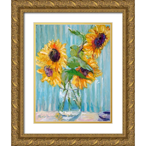 Sunflower Gold Ornate Wood Framed Art Print with Double Matting by Wallich, Richard