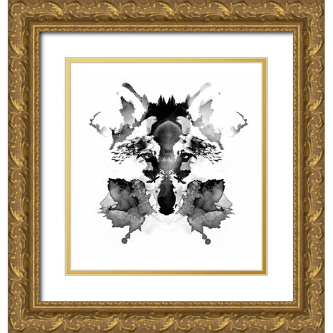 Rorschach Gold Ornate Wood Framed Art Print with Double Matting by Farkas, Robert