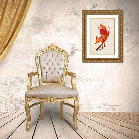 Vulpes Vulpes Gold Ornate Wood Framed Art Print with Double Matting by Farkas, Robert