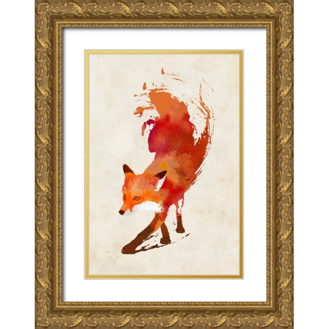 Vulpes Vulpes Gold Ornate Wood Framed Art Print with Double Matting by Farkas, Robert