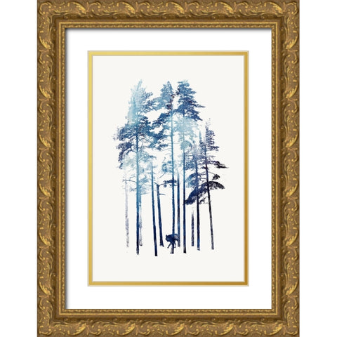 Winter Wolf Gold Ornate Wood Framed Art Print with Double Matting by Farkas, Robert