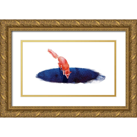Jump Into Nowhere Gold Ornate Wood Framed Art Print with Double Matting by Farkas, Robert