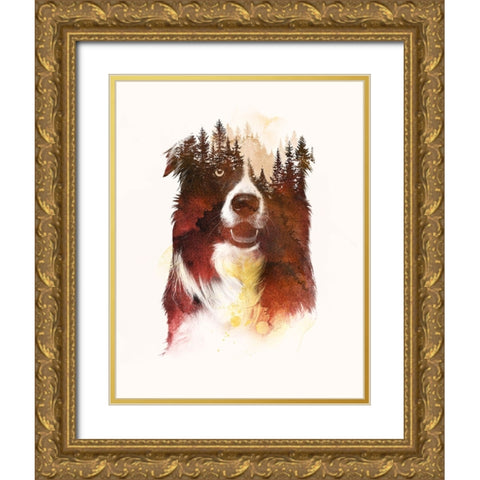 One Night In The Forest Gold Ornate Wood Framed Art Print with Double Matting by Farkas, Robert