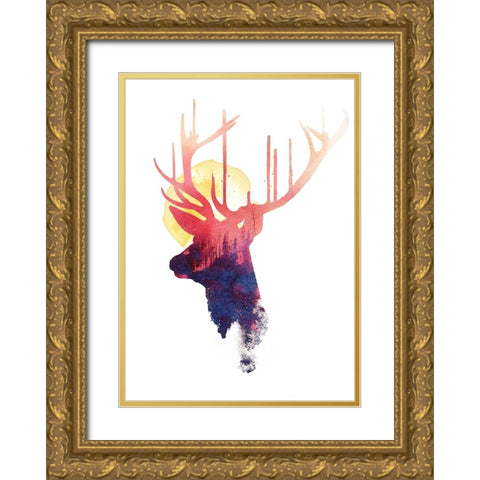 The Sun Goes Down Gold Ornate Wood Framed Art Print with Double Matting by Farkas, Robert