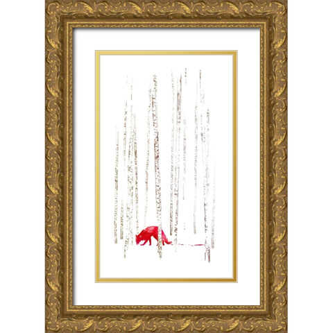 Theres Nowhere To Run Gold Ornate Wood Framed Art Print with Double Matting by Farkas, Robert