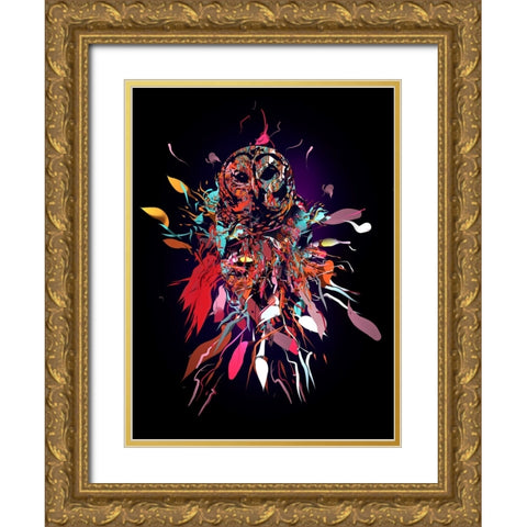 Bagoly Gold Ornate Wood Framed Art Print with Double Matting by Farkas, Robert