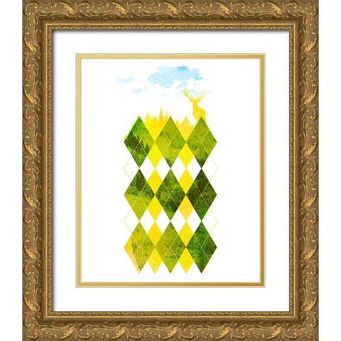 Elegant Forest Gold Ornate Wood Framed Art Print with Double Matting by Farkas, Robert