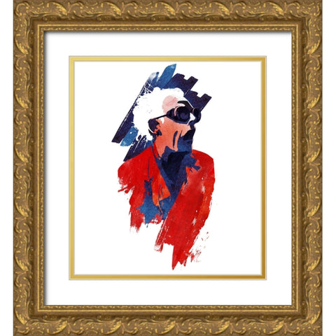 Emett Doc Alpha Gold Ornate Wood Framed Art Print with Double Matting by Farkas, Robert