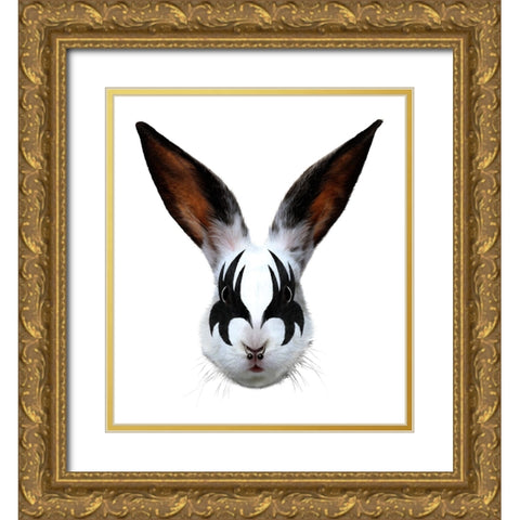 Kiss Of A Rabbit Gold Ornate Wood Framed Art Print with Double Matting by Farkas, Robert
