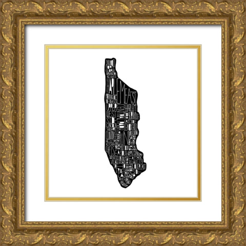 Manhattan Gold Ornate Wood Framed Art Print with Double Matting by Farkas, Robert