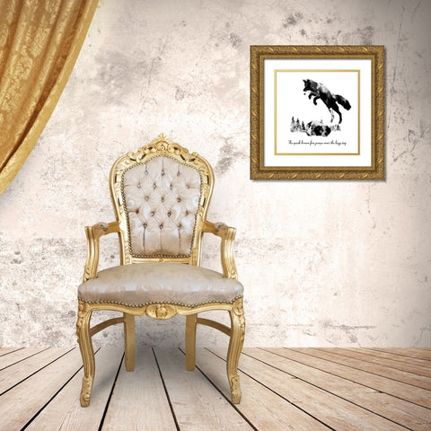 Quick Brown Fox Gold Ornate Wood Framed Art Print with Double Matting by Farkas, Robert