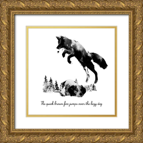 Quick Brown Fox Gold Ornate Wood Framed Art Print with Double Matting by Farkas, Robert