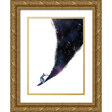 Surfing The Universe Gold Ornate Wood Framed Art Print with Double Matting by Farkas, Robert