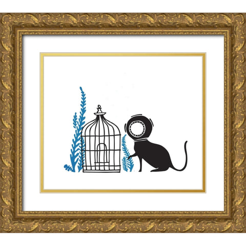 We Can Be Friends Gold Ornate Wood Framed Art Print with Double Matting by Farkas, Robert