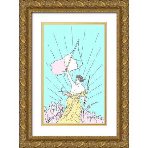 Liberty Final Gold Ornate Wood Framed Art Print with Double Matting by Farkas, Robert