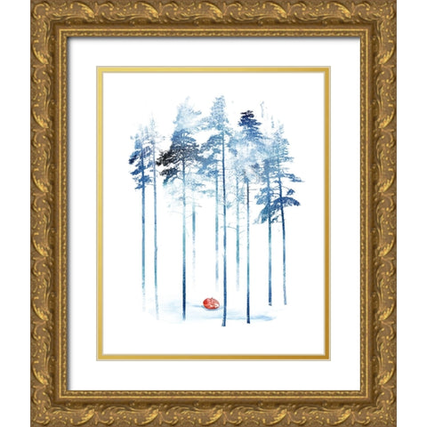 Sleeping In The Woods Gold Ornate Wood Framed Art Print with Double Matting by Farkas, Robert