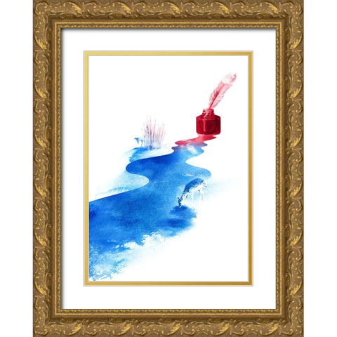 The Drama Of Causality Gold Ornate Wood Framed Art Print with Double Matting by Farkas, Robert