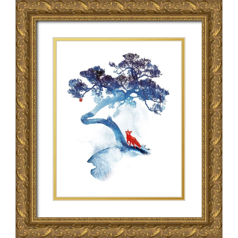 The Last Apple Tree Gold Ornate Wood Framed Art Print with Double Matting by Farkas, Robert