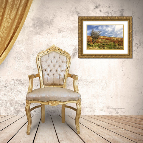 Wales Hillside and Sky Gold Ornate Wood Framed Art Print with Double Matting by Goldwitz, Robert