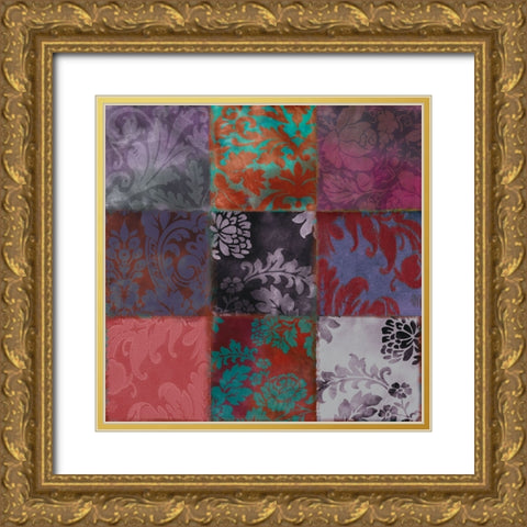 Velvet Patch II Gold Ornate Wood Framed Art Print with Double Matting by Sasha