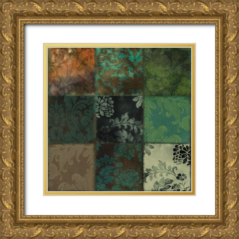 Velvet Patch V Gold Ornate Wood Framed Art Print with Double Matting by Sasha