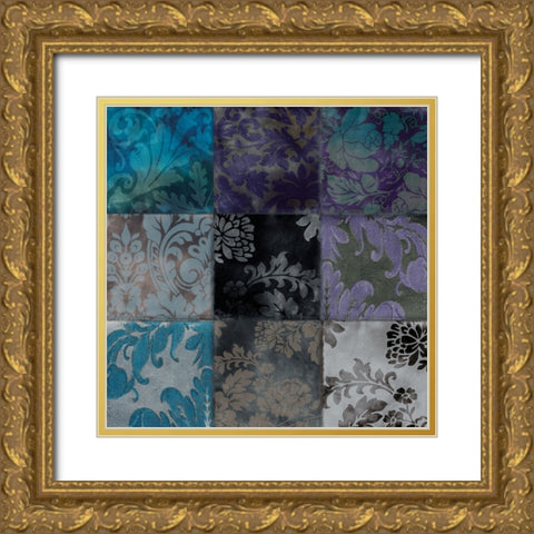 Velvet Patch VI Gold Ornate Wood Framed Art Print with Double Matting by Sasha