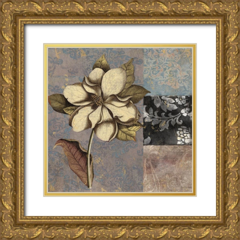 Cocoa And Blue I Gold Ornate Wood Framed Art Print with Double Matting by Sasha