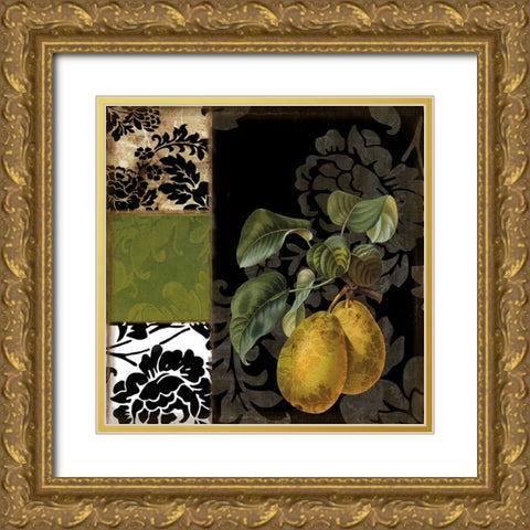 Damask Lerain I Gold Ornate Wood Framed Art Print with Double Matting by Sasha