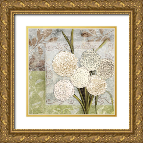 Dahlias for Donna I Gold Ornate Wood Framed Art Print with Double Matting by Sasha