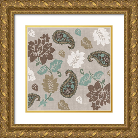 Paisley Floral I Gold Ornate Wood Framed Art Print with Double Matting by Sasha