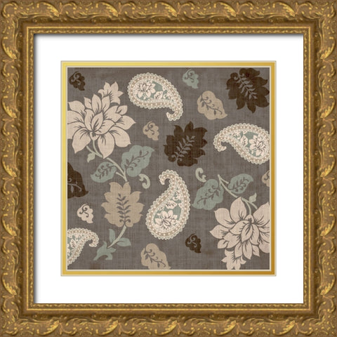 Paisley Floral II Gold Ornate Wood Framed Art Print with Double Matting by Sasha