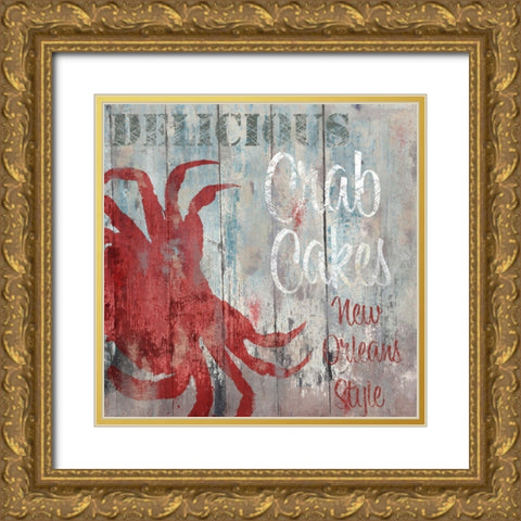 New Orleans Seafood II Gold Ornate Wood Framed Art Print with Double Matting by Sasha