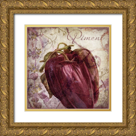 Legumes Francais III Gold Ornate Wood Framed Art Print with Double Matting by Sasha