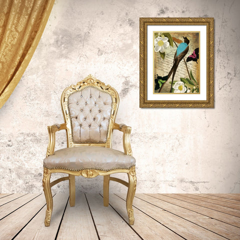 Petals and Wings V Gold Ornate Wood Framed Art Print with Double Matting by Sasha